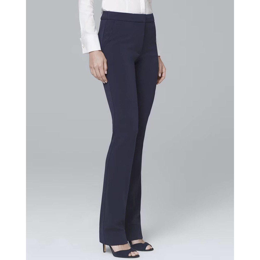 White House Black Market The Slim Essential Pants Navy Women's Size 10 H14683 - Picture 3 of 12